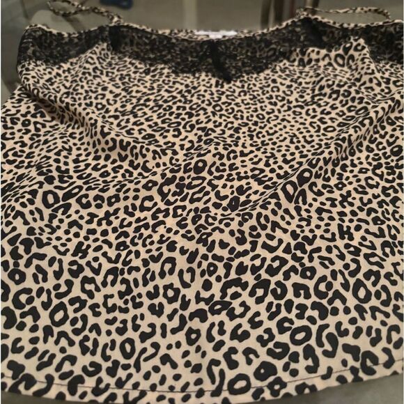 Candie’s tan leopard print lace satin tank - Picture 1 of 3